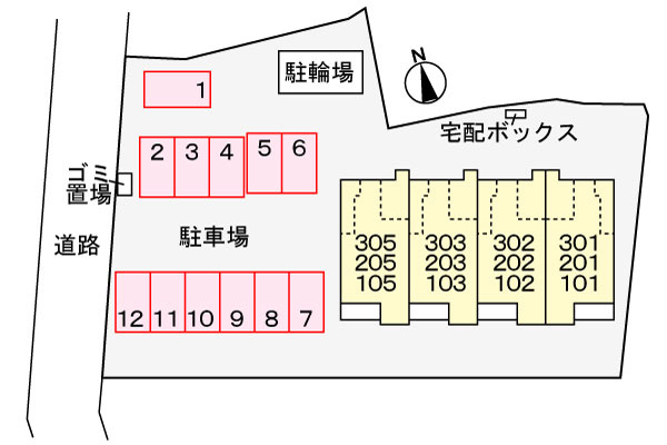 メゾンブリーズの駐車場