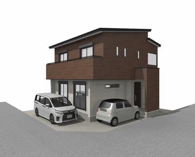 【外観パース】 | 高知市薊野西町1丁目新築戸建 | 完成イメージ図