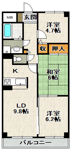 メゾンドール荒牧の間取り