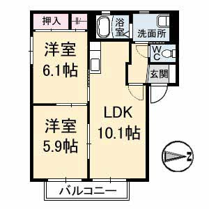 【間取り】 | パビヨン　B