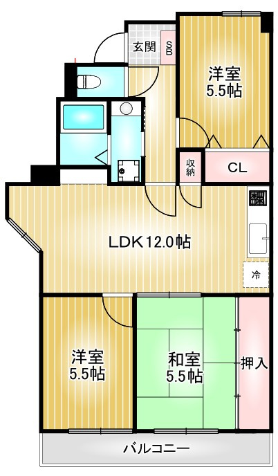 サンメゾン八熊｜名古屋市の賃貸ならMy賃貸の間取り|サンメゾン八熊