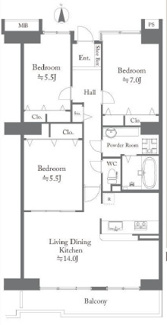 【間取り】 | 【サザンヒル八事弐号棟】★仲介手数料無料★（滝川小学校・川名中学校）