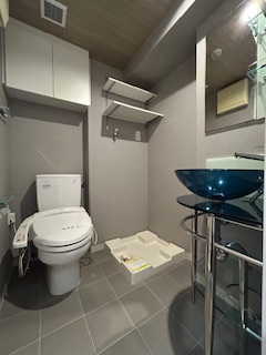 SERENiTE江坂四番館の洗面所|明るい洗面所です