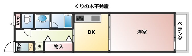 【間取り】 | ラ・コーベルⅡ | 1DKのお部屋です