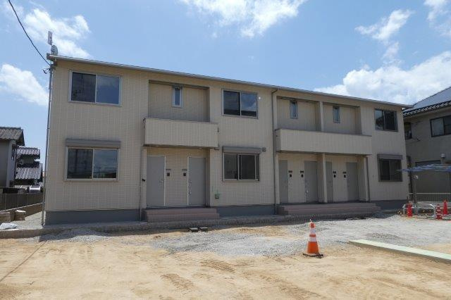 倉敷市上東のアパートの外観|工事中