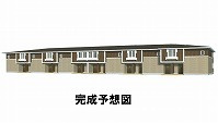 総社市井尻野のアパートの外観|イメージパース