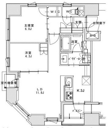 中央区新富１丁目の賃貸マンションの間取り