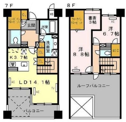 江東区豊洲５丁目の賃貸マンションの間取り