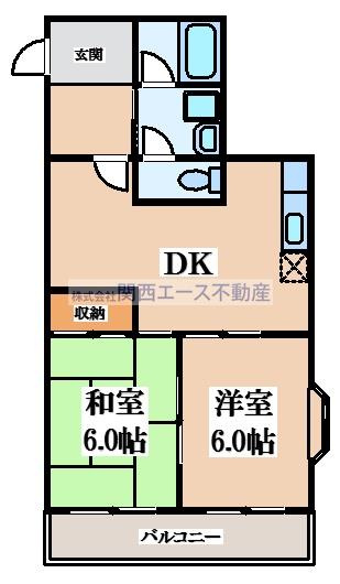 【間取り】 | ビートル山本北Ｄ棟