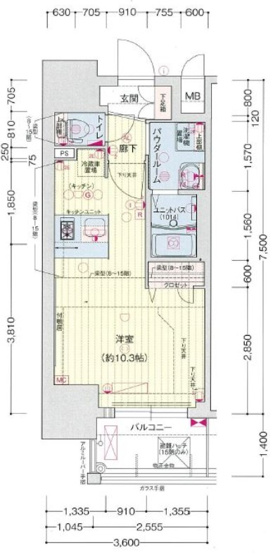 【間取り】 | プレサンス新町ウィズ ジョイ