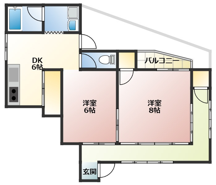 広島市西区古江上１丁目のアパートの間取り