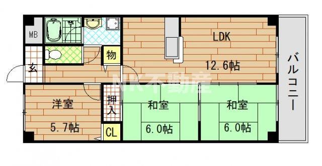 【間取り】 | 美杜里ハイムⅡ号館（吉田賃貸） | 間取りです