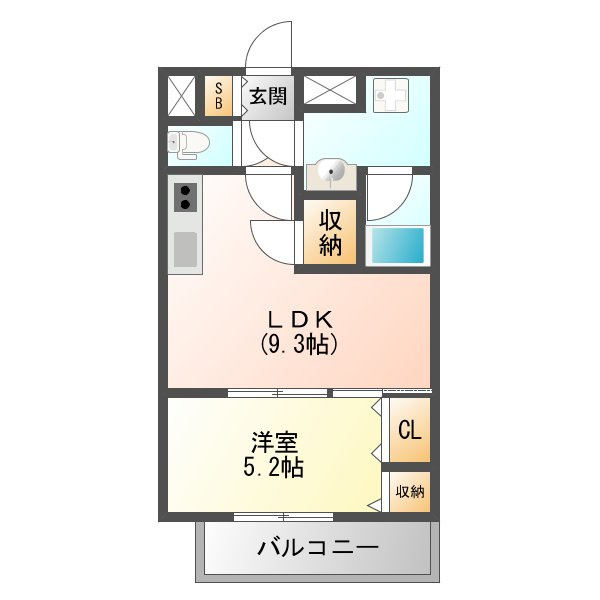 スプランディッド三国Ⅰの間取り