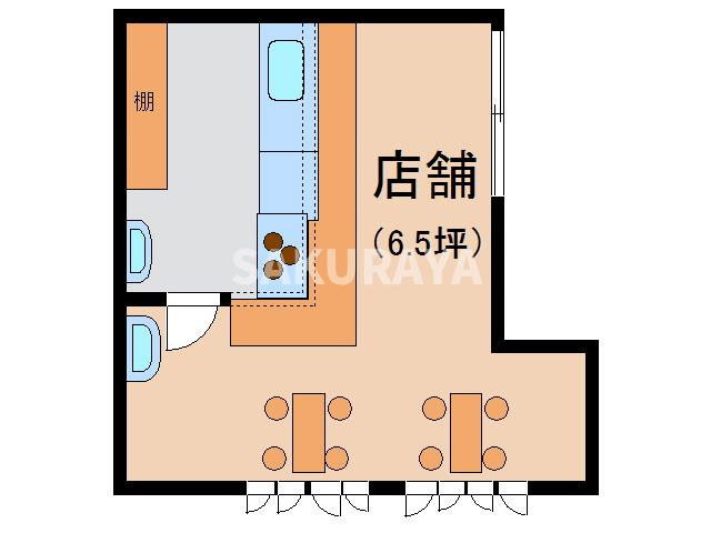 久保方貸店舗の間取り