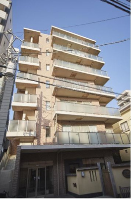 【外観】 | ルート鵠沼 | サーモンピンクの明るい外壁。