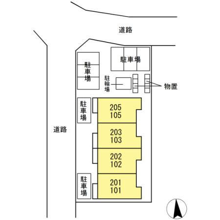 ハピネス向中野の区画図