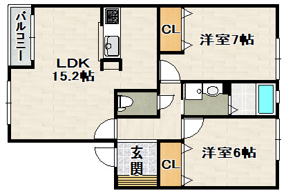 シャーメゾン伊丹荒牧の間取り