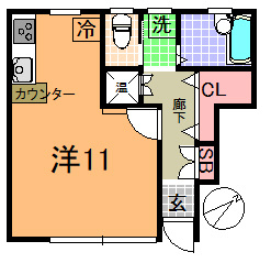 【間取り】 | レジデンス上町 | 1R
