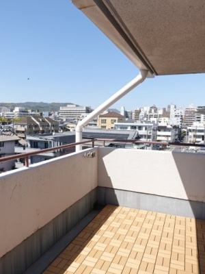 【展望】 | 藤和舟入コープ | 現地ルーフバルコニー（2020年4月25日14：00頃）撮影