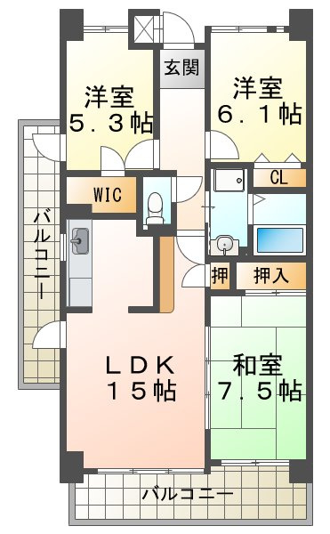井吹西シティコートの間取り|井吹西シティコート