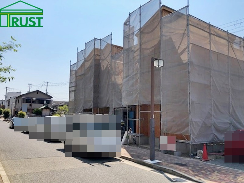 明石市天文町新築戸建てA棟の外観|北側道路西側からの写真です、駅近くの戸建は憧れですよね、完成時の仕様書です。