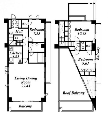 港区南麻布２丁目の賃貸マンションの間取り