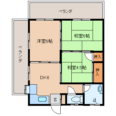 【間取り】 | ベルコート西崎