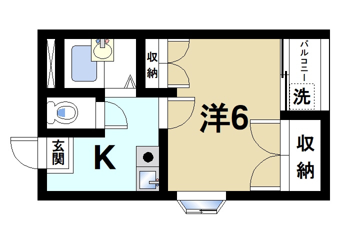キリン1番館の間取り|単身者向けの間取りです