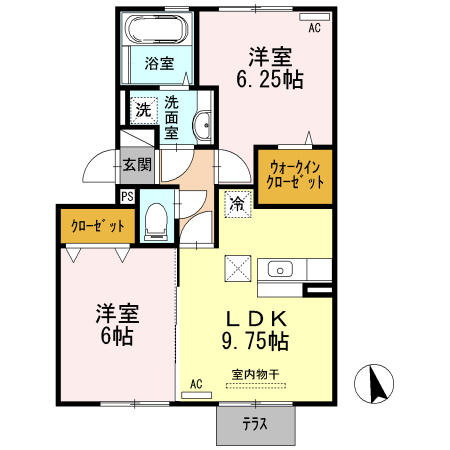 上益城郡益城町大字惣領のアパートの間取り