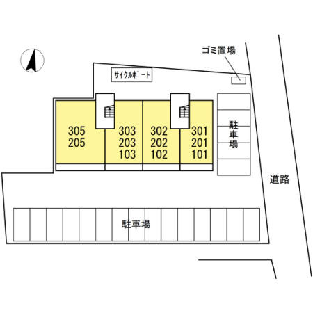 上益城郡益城町大字広崎のアパートの区画図