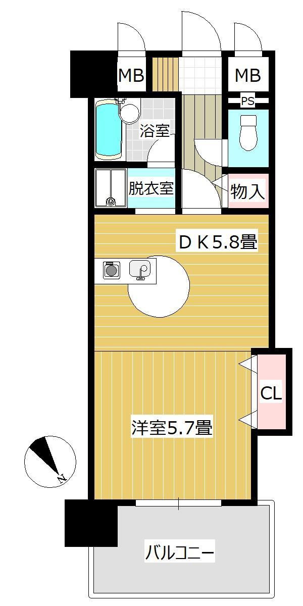 FLEX21久留米一番街【キャッシュバック対象物件】の間取り