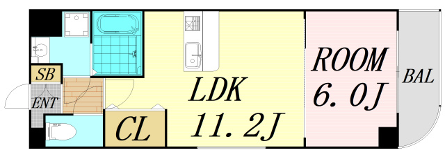 第5アローズ新大阪　仲介手数料無料の間取り
