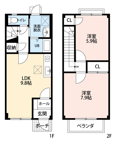 【間取り】 | ボ・ナール的場Ｂ