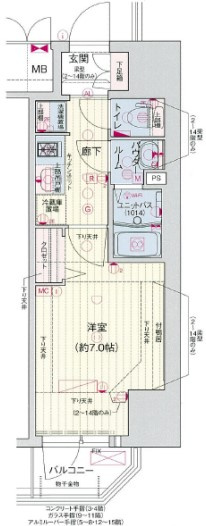 【間取り】 | プレサンス堺筋本町駅前シェル
