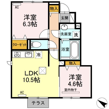 グランシャリオ山ノ神の間取り