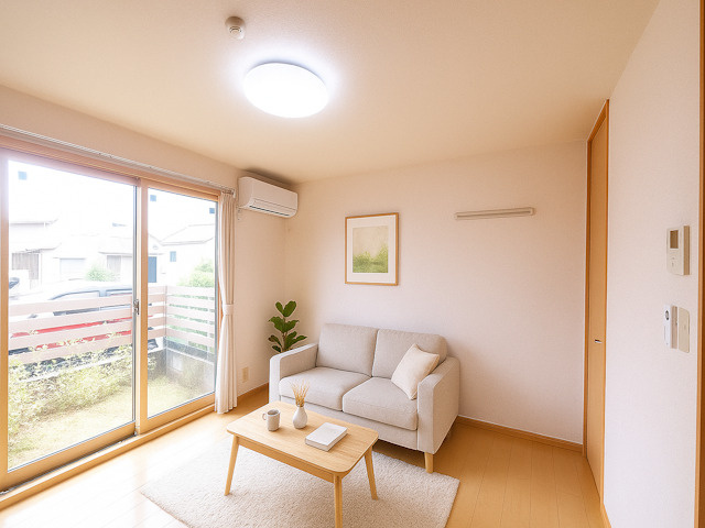 ヴィラ クレストの居間・リビング|CGで家具等を配置したもので家具等は含まれません。