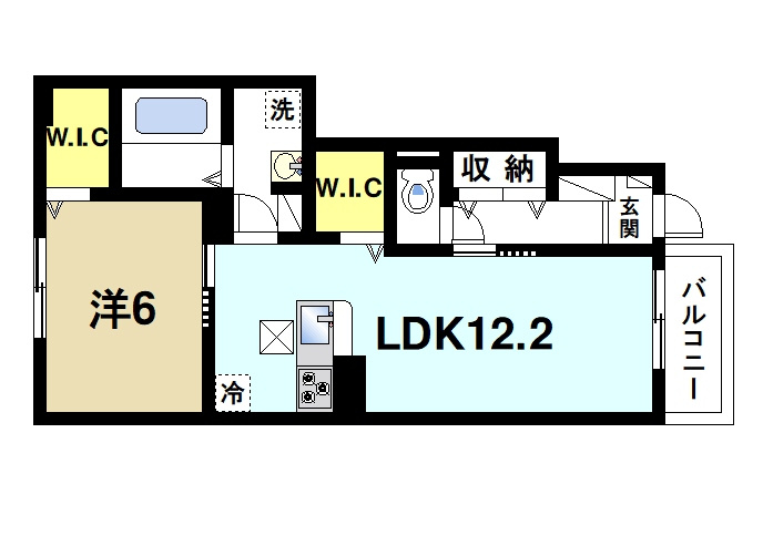 ルミエール（生駒市）の間取り|広いリビングが魅力的ですね