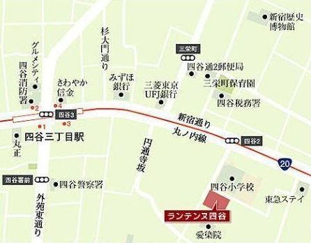 ランテンヌ四谷の地図|案内図