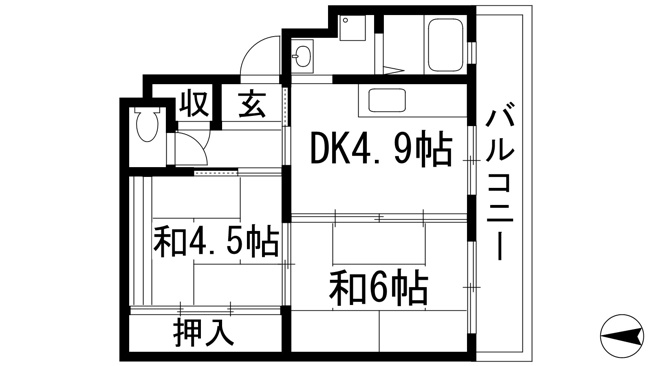【間取り】 | 逆瀬川4号棟