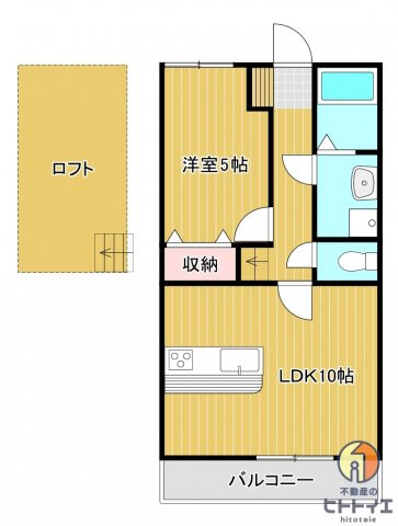 広川426ガーデンシティの間取り|ロフト付き1LDKです！