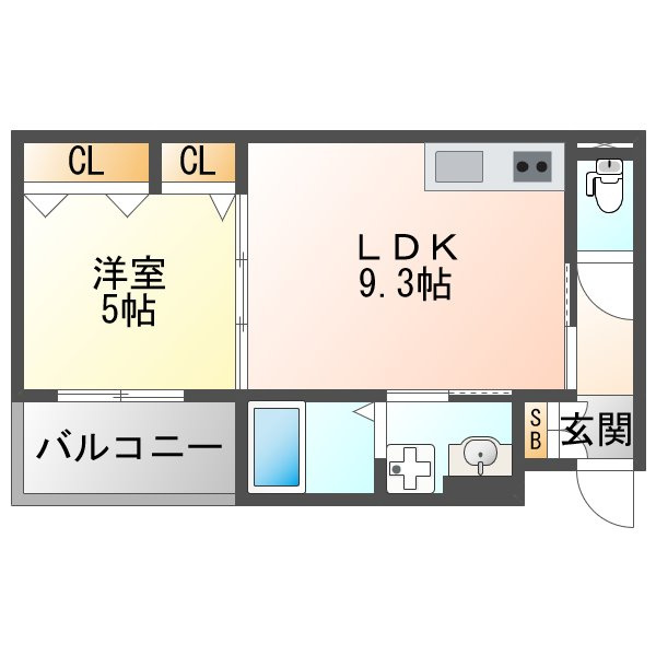大阪市淀川区加島４丁目のハイツの間取り