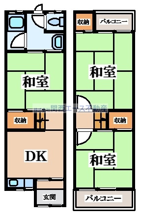 【間取り】 | 三箇５丁目貸家