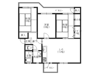【間取り】 | 関屋あしびハイツ９棟