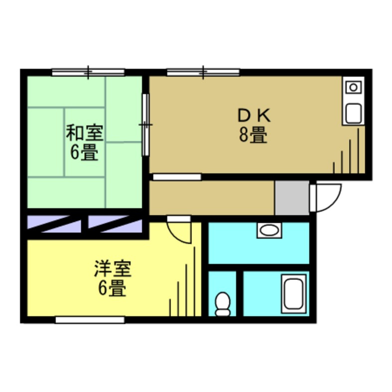 ハイツ大坪　B棟の間取り