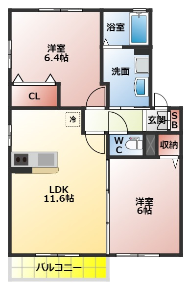 コンフォールの間取り|２ＬＤＫの間取り