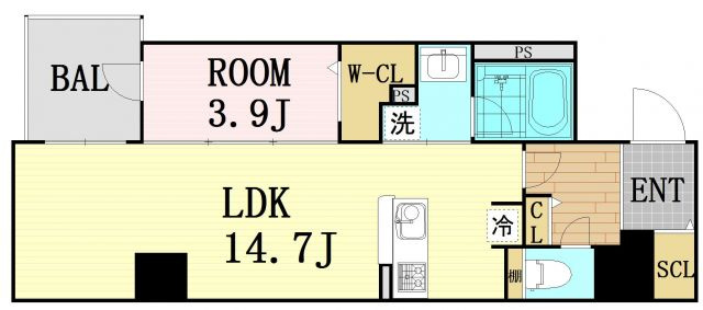 Y's Court 東梅田の間取り
