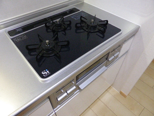 ゾーネンブルーメ・ノインのキッチン|3口コンロシステムキッチンです