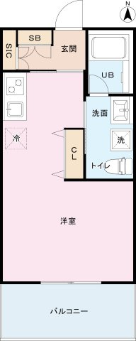 【間取り】 | コーポ矢沢 | 採光は人気の南側