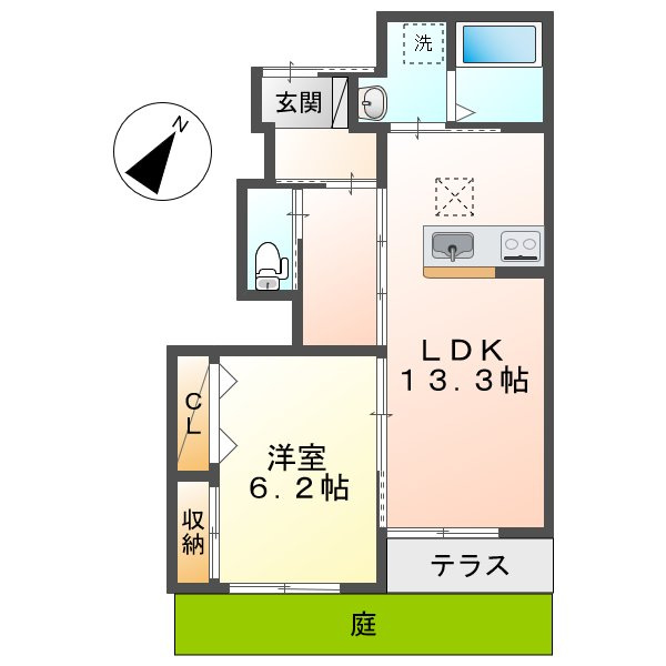ユニヴァリィ新田の間取り