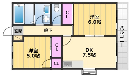 【間取り】 | フルールB